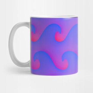 Pink and Blue Stormy Blue Waves Mug